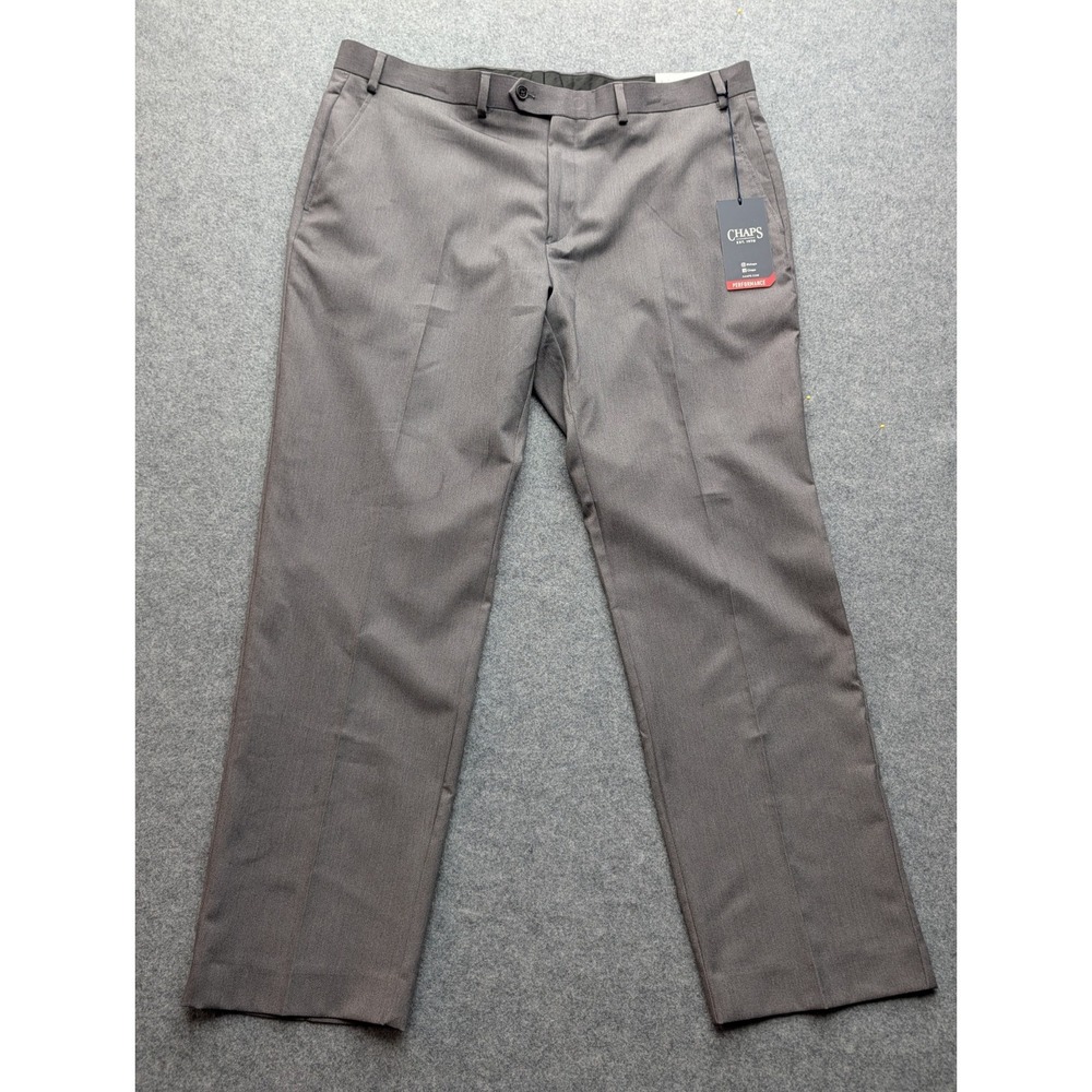 Chaps Light Gray Men's Dress Pants 40-30 Stretch Waistband Wrinkle Resistant NWT